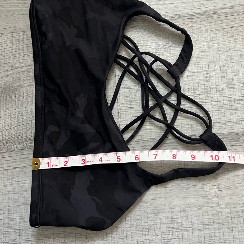 LULULEMON Free To Be Bra Wild Incognito Camo Multi Black Grey Size 10 - Picture 12 of 13